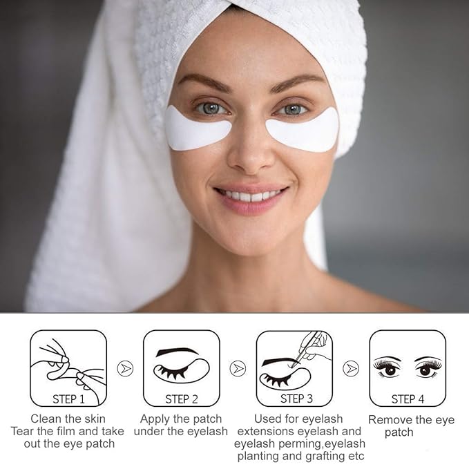 55 Pairs Set, Under Eye Hydrogel Pads, Professional Lint Free Eye Mask Eyelash Extension Gel Patches Kit for Adhesive Lash Beauty Tool (Pink)-VivaGrace Women