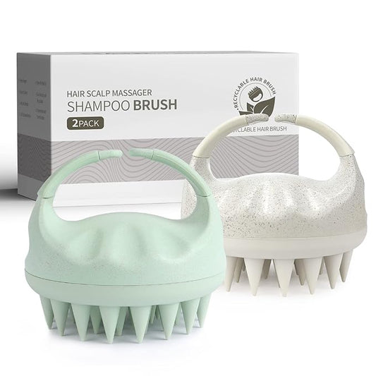 Sndyi 2 Pcs Scalp Massager Shampoo Brush, Scalp Scrubber with Soft Silicone Bristles, Scalp Exfoliator for Dandruff Removal, Scalp Massager for Hair Growth, Wet Dry Hair Brush for Scalp Care-VivaGrace Women