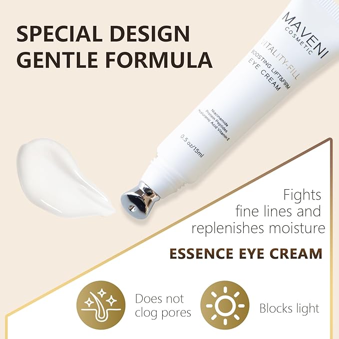 Vitality-Fill Boosting Eye Cream, Natural Anti Aging Under Eye Cream Lift & Firm,Reduce Wrinkles,Fine Lines,and Under Eye Bags,Dark Circles Under Eye Cream-VivaGrace Women