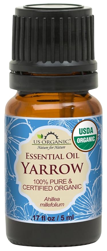 US Organic 100% Pure Yarrow Essential Oil, USDA Certified Organic, Steam Distilled, Achillea Millefolium, Therapeutic Grade, Calming & Soothing, Skin Care & Aromatherapy, Sourced from Bulgaria (5 ml)-VivaGrace Women