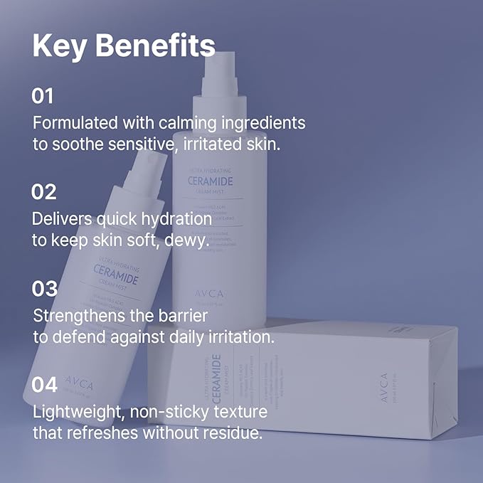 AVCA Ceramide Cream Mist for Deep Hydration and Dewy Glow 5.07 oz-VivaGrace Women