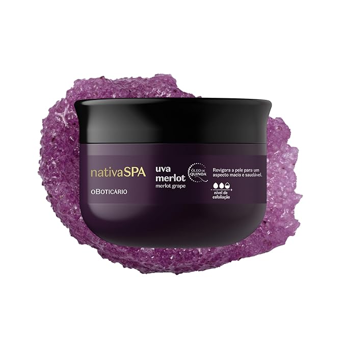 Nativa SPA by O Boticário Merlot Grape Body Scrub, Exfoliation for Smooth, Glowing Skin 7.05 Ounce (200 g)-VivaGrace Women