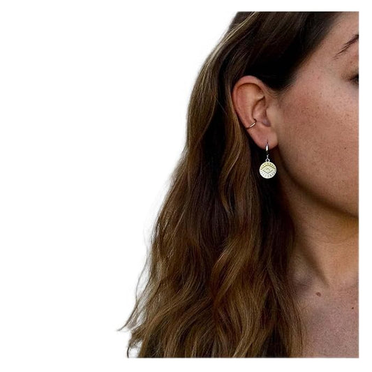 Evil Eye Coin Earrings Silver Disc Drop Earrings Evil Eye Hoop Earrings Vintage Lucky Charm Earrings Jewelry for Women and Girls-VivaGrace Women