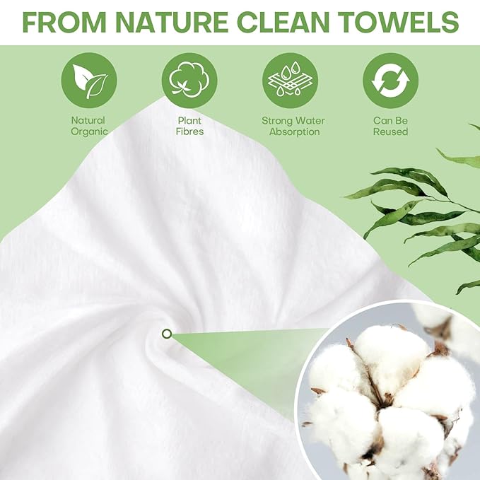 Compressed Disposable Face Towel Kit, Thicken Facial Cleansing Cloths Towelettes,Compact Portable Wash Cotton Wipes Tablets Coin Tissues for Beauty Salon Personal Care Travel(100 PCS White)