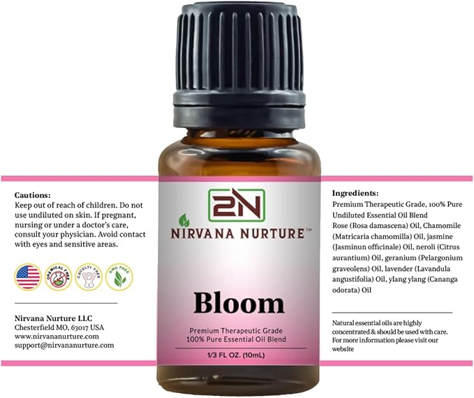 Bloom Blend 100% Pure Natural Premium Grade, Undiluted, Happiness, Mood Booster, Aromatherapy, Calm, Relax-VivaGrace Women