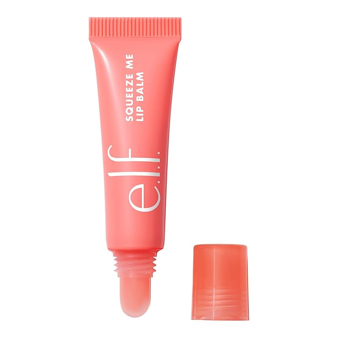e.l.f. Squeeze Me Lip Balm, Moisturizing Lip Balm For A Sheer Tint Of Color, Infused With Hyaluronic Acid, Vegan & Cruelty-free, Strawberry-VivaGrace Women