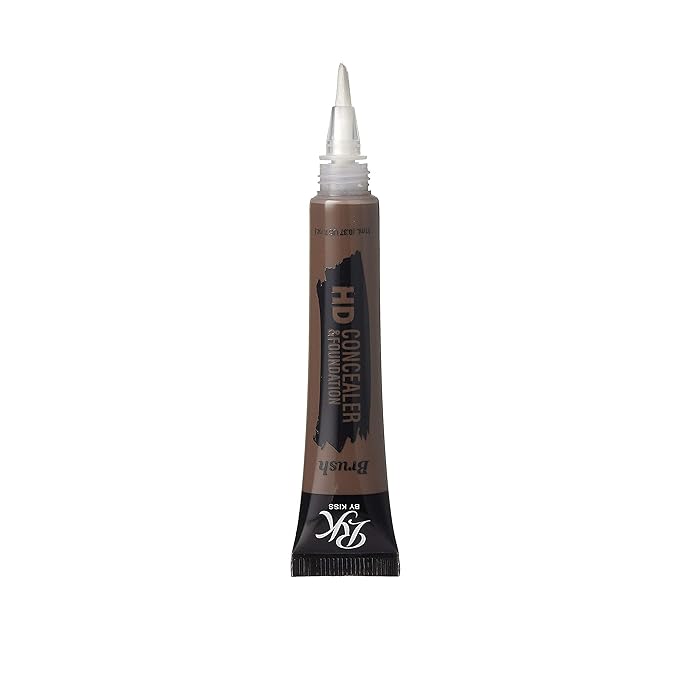 Ruby Kisses HD Concealer & Foundation Flawless Full Cover Brush Face Makeup (Dark Cocoa)-VivaGrace Women