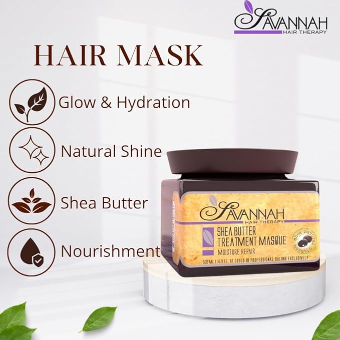 Savannah Deep Conditioning Hair Mask – Restores Shine & Softness to Dry, Curly, or Chemically Treated Hair – Anti-Frizz, Hydrating Formula with Keratin & Shea Butter – 500ml (16.9 oz)-VivaGrace Women