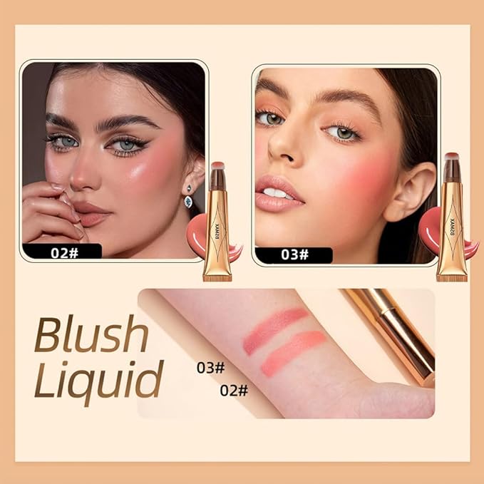 3 Pcs Liquid Contour Beauty Wand Set, Contour & Blush & Highlighter Stick with Cushion Applicator， Attached Easy to Blend, Long Lasting & Smooth Natural Matte Finish (01#03#04)-VivaGrace Women