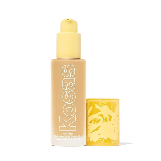 Kosas Revealer Skin-Improving Foundation with SPF 25 Protection - Hydrate, Brighten, Soothe, Plump, Protect Skin - Smoothing Texture, Natural Finish and Clean Formula - Light+ Neutral Olive 160-VivaGrace Women