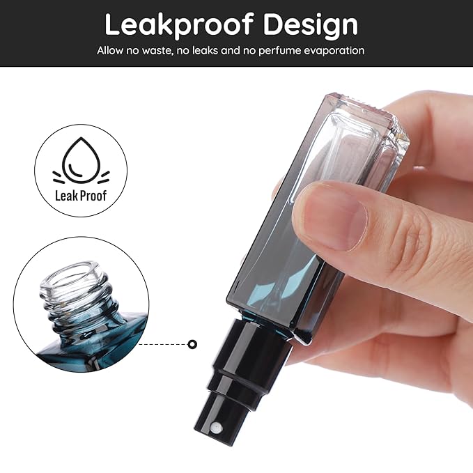 Segbeauty Travel Perfume Bottle Refillable, 5pcs 10ML Mini Glass Perfume Containers with Funnel and Pipette, Empty Portable Leak-proof Fragrance Bottles Spray Atomizer Pump Bottle Kit for Toiletries-VivaGrace Women