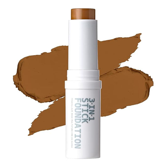 Ruby Kisses Natural Full Coverage 3-In-1 Stick Foundation. Easy to Apply, Hydrating, Lightweight, Long Lasting, Concealer and Contour Stick for Face Makeup (Cappuccino)-VivaGrace Women
