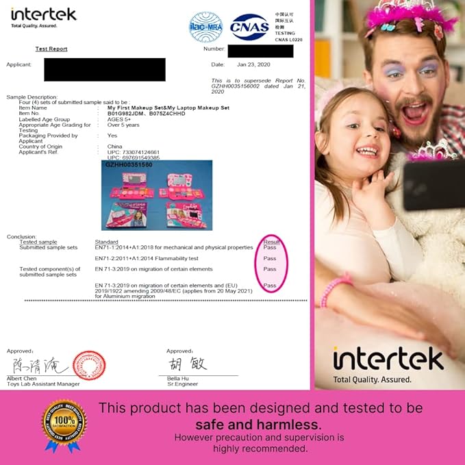 My First Makeup Set for Young Girls I Kids Makeup Kit for Little Girls I Foldable Makeup Palette with Makeup Mirror I Pink Set Makeup for Kids Vanity I Original Design Washable Toddler Makeup Kit Gift-VivaGrace Women