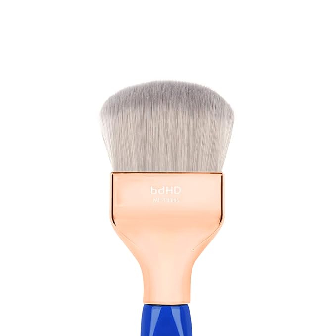Bdellium Tools Professional Makeup Brush - Golden Triangle 972 Large Rounded Double Dome Blender - With All Vegan and Soft Synthetic Fibers, For Foundation Application & Blending (Blue, 1pc)-VivaGrace Women