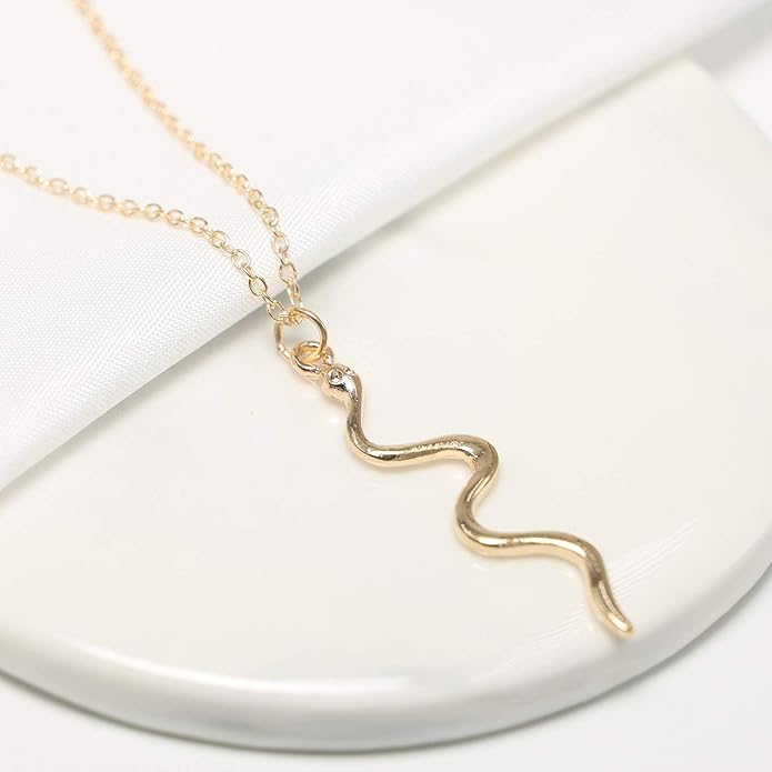 Snake Pendant Necklace Punk Serpent Drop Necklace Vintage Animal Necklaces Chain Jewelry for Women and Girls-VivaGrace Women