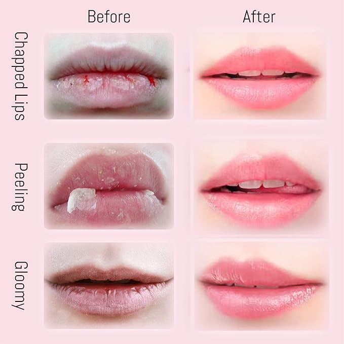 2PCS Lip Balm Honey Pot, Honey Pot Lip Balm for Dry Cracked Lips, Strawberry Lip Balm Scrubs Exfoliator & Moisturizer, Hydrating Lip Balm Honey Pot with Wand, Lip Sleeping Mask (B)-VivaGrace Women