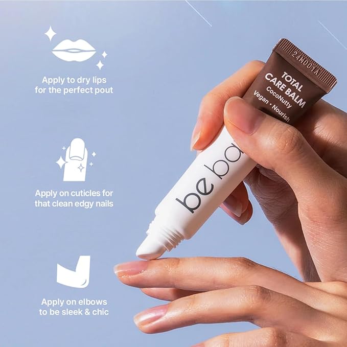 Total Care Balm Variety Pack - Berry Burst, Peachy Pleasure, CocoNutty Nourishing Multi-Balm with Vitamin E for Moisturizing Lips, Nails, Elbows and Dry Skin (3 pc)-VivaGrace Women