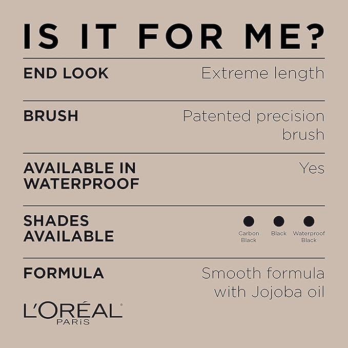 L'Oreal Paris Telescopic Mascara, Black [905] 0.27 oz (Pack of 3)