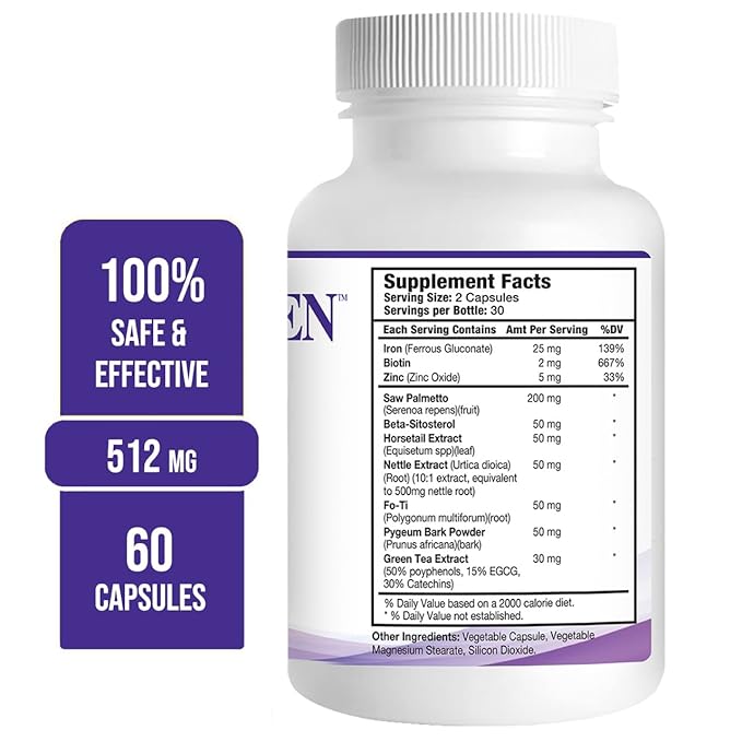 Propidren by HairGenics - DHT Blocker & Hair Growth Capsules to Prevent Hair Loss & Stimulate Hair Follicles, to Stop Hair Loss & Regrow Hair. Proprietary Anti-Hair Loss & Hair Regrowth Treatment.-VivaGrace Women