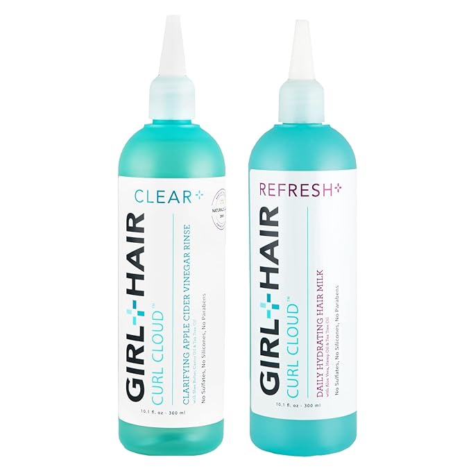 GIRL+HAIR Clear and Refresh Set, Refresh Plus Aloe Vera, Biotin, Apple Cider Vinegar Hair Rinse Removes Scalp Buildup, No Sulfates-VivaGrace Women