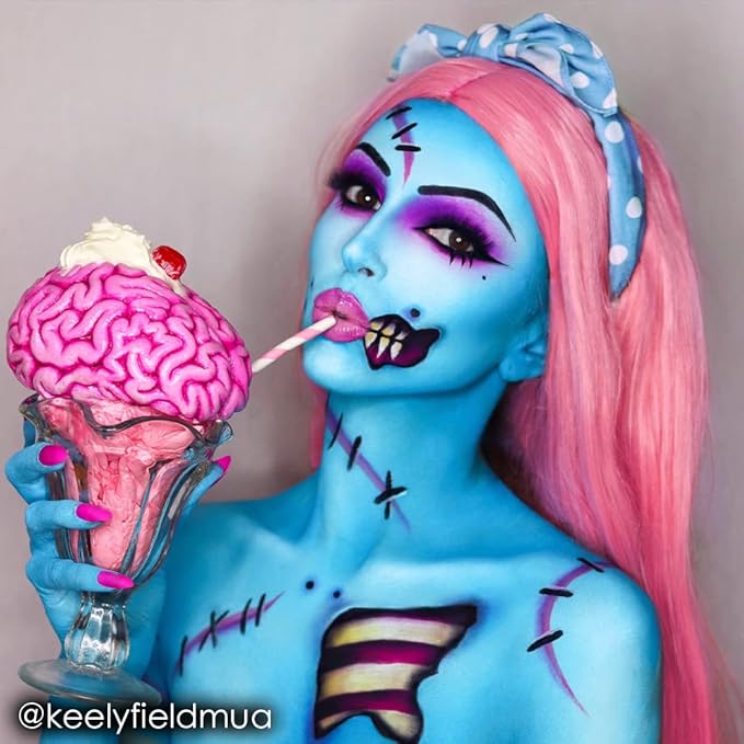 Mehron Makeup Paradise Makeup AQ Pro Size | Stage & Screen Performance, Face & Body Painting, Beauty, Cosplay, and Halloween | Water Activated Face Paint, Body Paint 1.4 oz (40 g) - Light Blue-VivaGrace Women