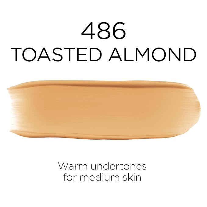 L'Oreal Paris Makeup Infallible Up to 32 Hour Fresh Wear Lightweight Foundation, 486 Toasted Almond, 1 Fl Oz, Packaging May Vary-VivaGrace Women