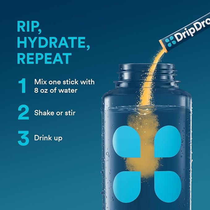 DripDrop Hydration Packets - Tropical Variety Pack - Single Serve Electrolytes Powder Drink Mix - Mango, Açaí, Passion Fruit, Piña Colada - Non-GMO, Gluten Free, Vegan - 32 Sticks-VivaGrace Women
