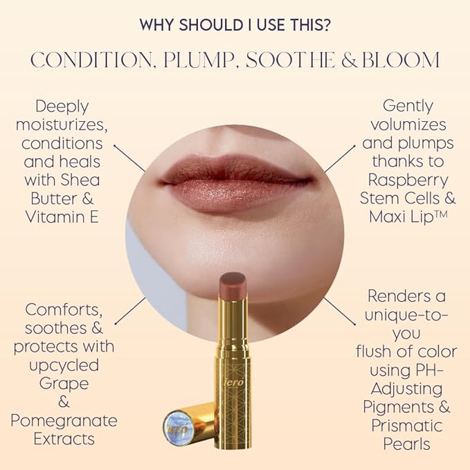 ieró Beauty Moonkissed Luminous PH Tinted Lip Balm w/Shea Butter & Vitamin E, Lip Care Moisturizer, Lip Plumper for Soft & Supple Lips, Paraben Free, Vegan, Sheer Copper Pink w/Bronze Shimmer-VivaGrace Women