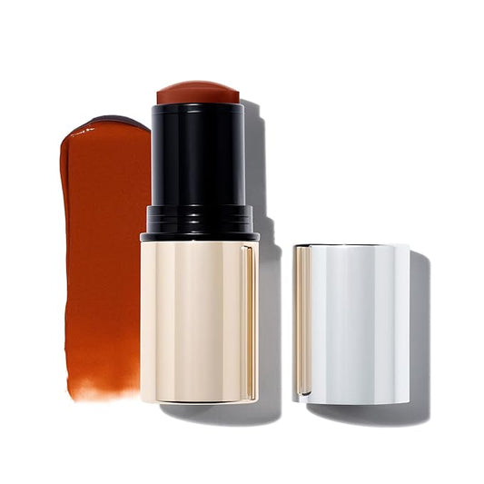 MAKE Beauty Heat Stroke Cream Blush Stick for Cheeks with Natural Hydrating Dewy Finish. Creamy Gel Blush Balm - Shade Toasted, Warm Light Brown Cheek Tint-VivaGrace Women