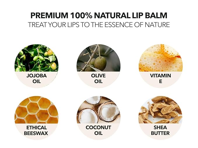 Kind Lips Lip Balm - Nourishing & Moisturizing Lip Care | for Dry Chapped Lips | Infused with Shea Butter & Beeswax | Unscented | 0.15 Ounce (Pack of 5)-VivaGrace Women