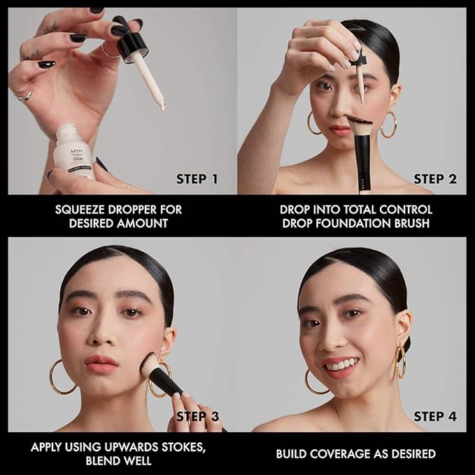 NYX PROFESSIONAL MAKEUP Total Control Pro Drop Foundation, Skin-True Buildable Coverage - Cappuccino-VivaGrace Women