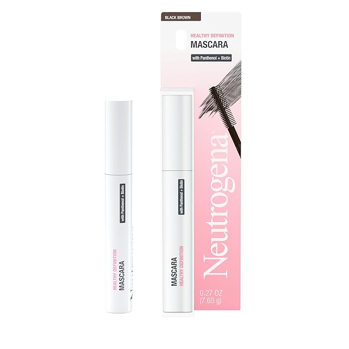 Neutrogena Healthy Definition Mascara - Defines, Lifts, Curls, Lengthens & Volumizes Lashes - Dual-Sided Mascara Comb + Brush for Natural Application - Black Brown, 0.27 oz
