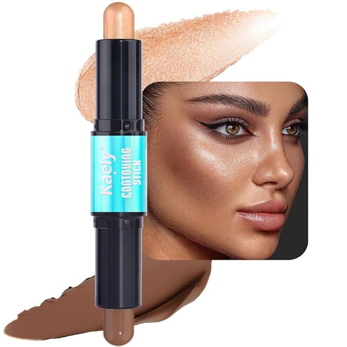 evpct 2in1 Face Shaping & Contouring Stick Cream Contour Concealer Bronzer Stick Makeup Kit for Beginner Face Highlighter Makeup Stick contorno maquillaje de maquillaje profesional,NEW Deep-VivaGrace Women