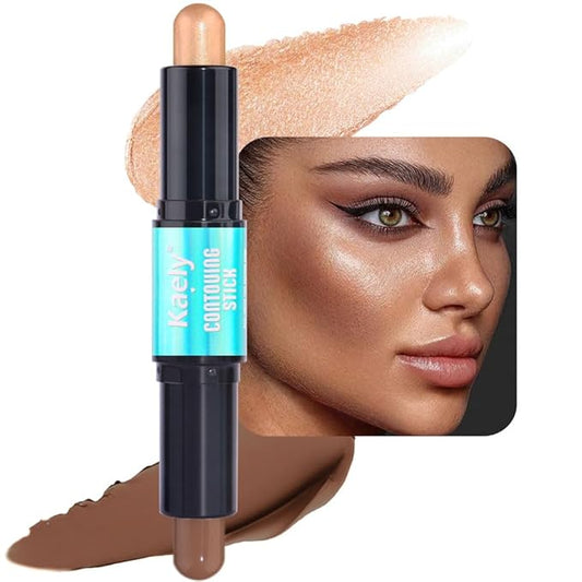 evpct 2in1 Face Shaping & Contouring Stick Cream Contour Concealer Bronzer Stick Makeup Kit for Beginner Face Highlighter Makeup Stick contorno maquillaje de maquillaje profesional,NEW Deep-VivaGrace Women
