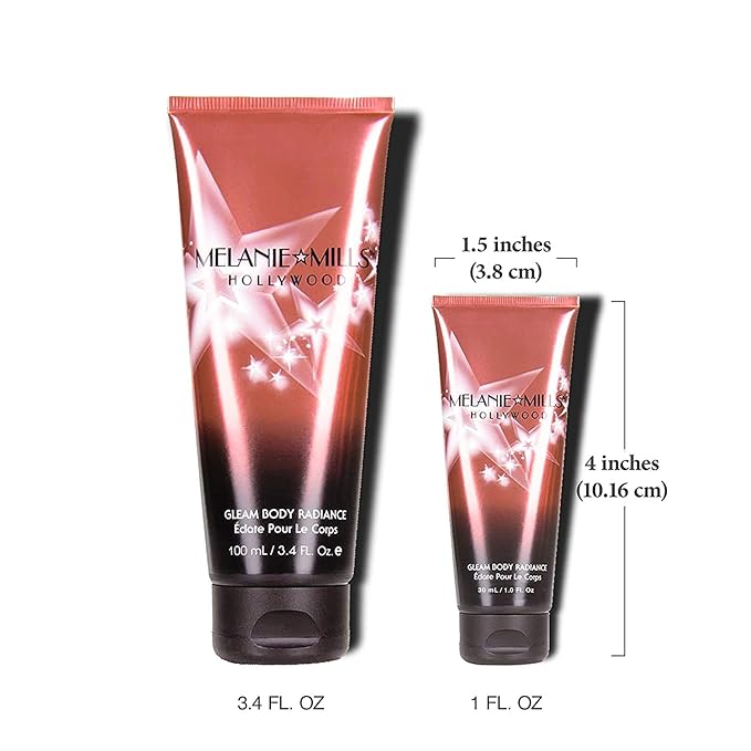 Melanie Mills Hollywood Gleam Body Radiance All In One Makeup, Moisturizer & Glow For Face & Body - Opalescence, Mini 1 fl.oz.-VivaGrace Women