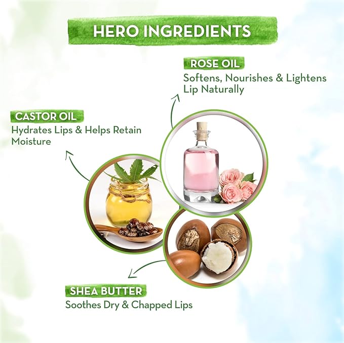 Mamaearth Nourishing Rose Tinted Natural Lip Balm | 12 Hour Moisturization with Castor & Rose Oil | Relieves Dry, Cracked Lips & Makes Lips Soft & Supple | 0.07 Oz/2g-VivaGrace Women