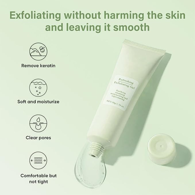KOEC Purifying Exfoliating Gel with Face Washing Brush, Exfoliating Face Wash, Deep Cleansing Peeling Gel for the Whole Body, Facial Scrub Exfoliator, Oil & Dirt Cleanser for All Skin Types (2PCS)