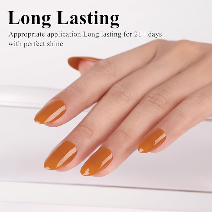 Imtiti Fall Orange Gel Nail Polish, 1 Pcs Autumn Yellow Color Gel Polish UV LED Cure Nail Art Manicure Salon DIY Gel Nail Design Decoration at Home Autumn Winter Gift for Women 15ML