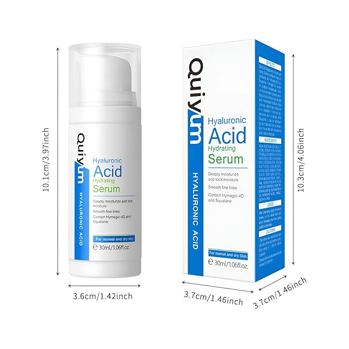 Hyaluronic Acid Serum for Face, Hydrating Face Serum for Dry Skin W/Hymagic-4D, Squalane, Vitamin C & E for Plumping, Hydrating & Anti-Aging Serum, Skin Care, 1.06fl.oz, Pack of 2-VivaGrace Women