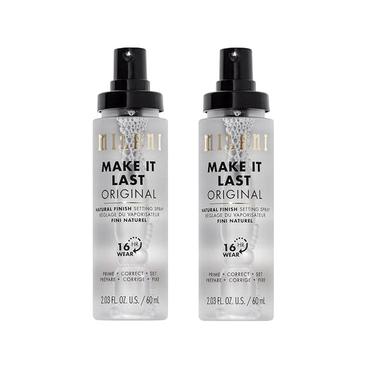 Milani Make It Last Original - Natural Finish Setting SPray - 3-in-1 Setting Spray and Primer- Prime + Correct + Set - Makeup Finishing Spray and Primer - Long Lasting Makeup Primer and Spray - 2 Pack-VivaGrace Women