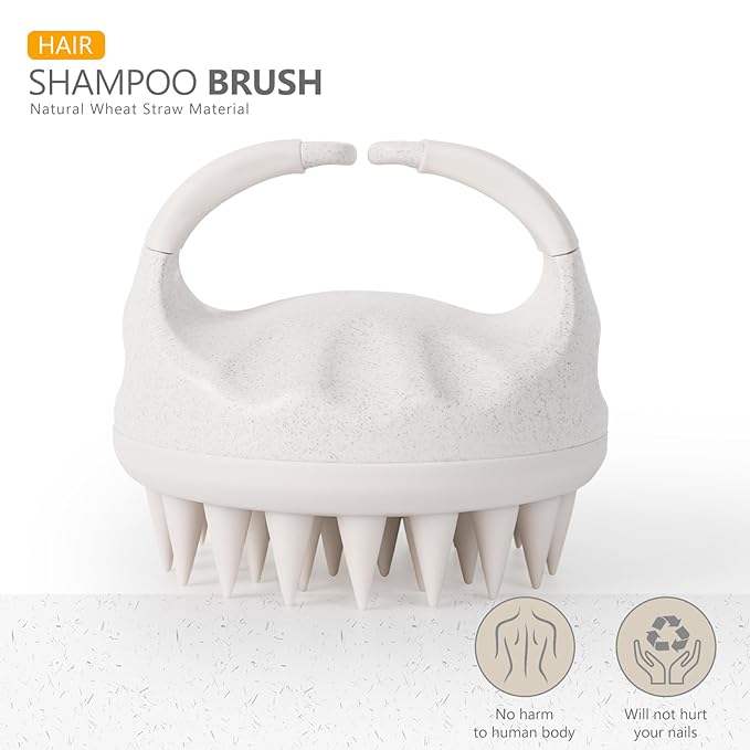 Sndyi Soft Silicone Scalp Massager for Dandruff Removal and Hair Growth - Wet Dry Scalp Exfoliator Brush for Scalp Care - Beige-VivaGrace Women