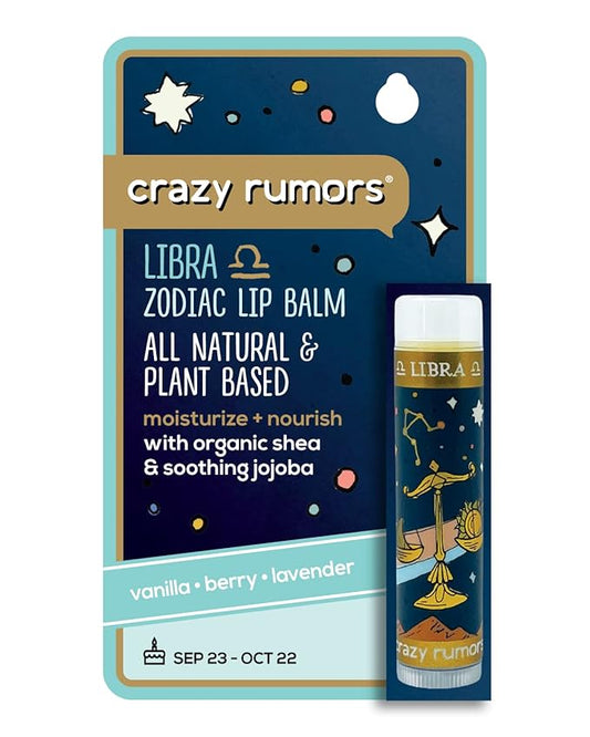 Crazy Rumors Libra Zodiac All Natural, Plant Based Lip Balm to Moisturize and Nourish your Lips - Air Blend-VivaGrace Women
