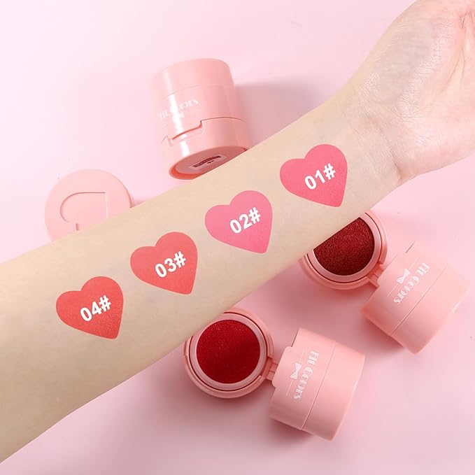 Boobeen Liquid Blush for Cheeks, Buildable & Blendable Face Blusher, Cheek Stamp Blush with Heart-shaped Applicator, Lightweight Air Cushion Blush for Velvet Matte Finish-VivaGrace Women