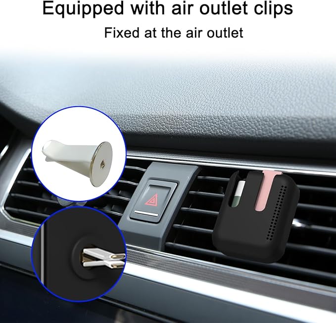 Lip Balm Chapstick Holder for Car Air Vent, Upright Washable Lip Balm Protector for Women Girls, Auto Interior Space Saving Accessories, Universal for Vehicle, Truck and More（Black）-VivaGrace Women
