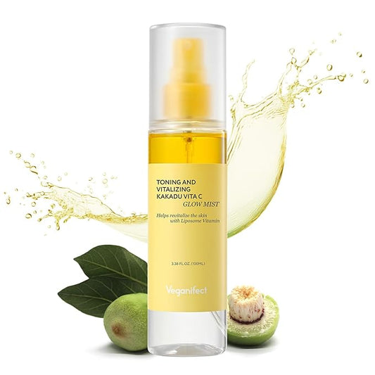Vitamin C Mist with Niacinamide & Glutathione, Glow Mist for Dewy Skin, Makeup Setting Spray for face, Korean Skin Care, Vegan, 3.38 Fl Oz-VivaGrace Women