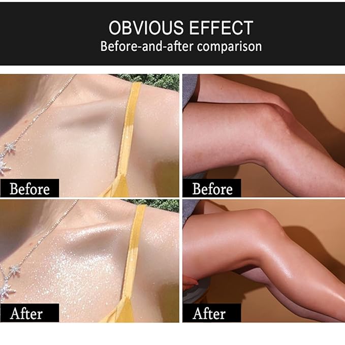 Shimmer Body Luminizer 5 Color Waterproof Smooth Face Body Glow Illuminator Non-sticky Liquid Body Highlight Illuminator for Face & Body & Leg (80 ML, 01 Pearl White)-VivaGrace Women