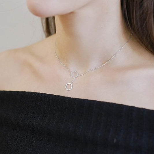 Creative Y-shaped Necklace Hollow Ring Necklace Chain Jewelry Accessories for Women and Girls-VivaGrace Women