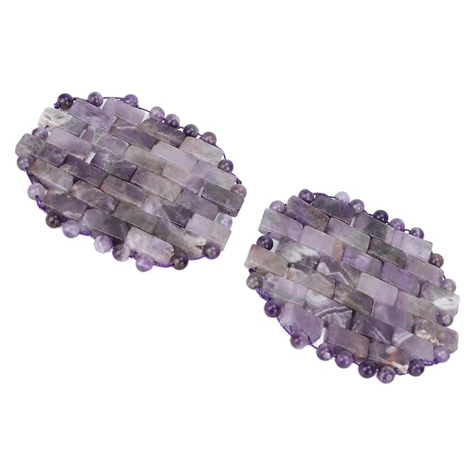 ZJchao Jade Eye Mask, Amethyst Eye Pack Wrinkle Puff Eliminate Dark Circles Fading Quartz Stone Eye Patch Jade Stone, Reusable Jade Eye Pack For Cold & Heat Compress-VivaGrace Women