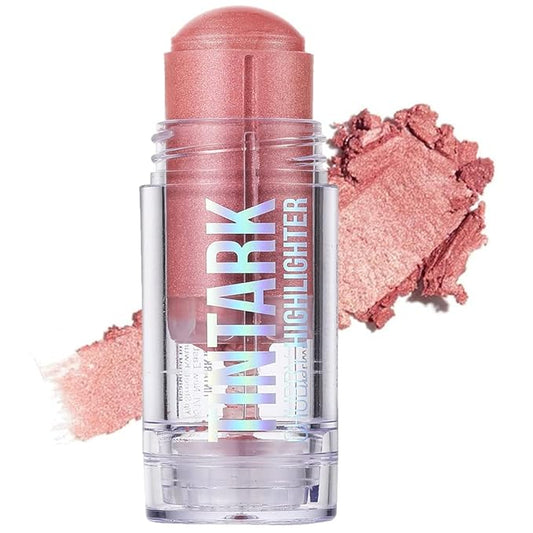 Chubby Cream Highlighter Stick for Face, Glitter Eyeshadow Makeup, Highlight Stick, Face Highlighters & Luminizers, Light Pink Peach Shimmer-VivaGrace Women