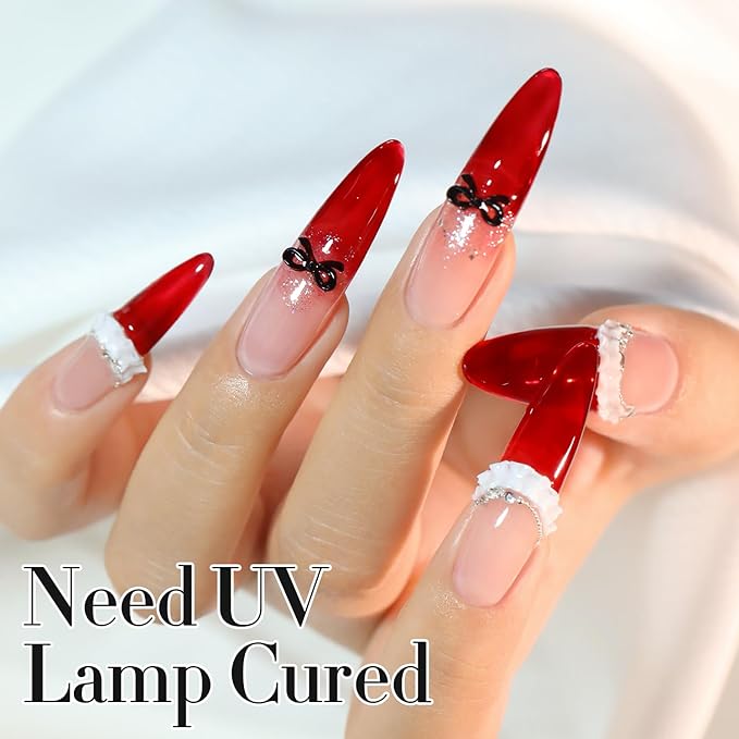Double Rhythm 0.50 OZ Gel Polish Hema Free Same Color Same Bottle Golden Round Translucent Neutral Natural Milky 15 ML Jelly UV Polish Art DIY at Home (Burgundy Red-C1371)